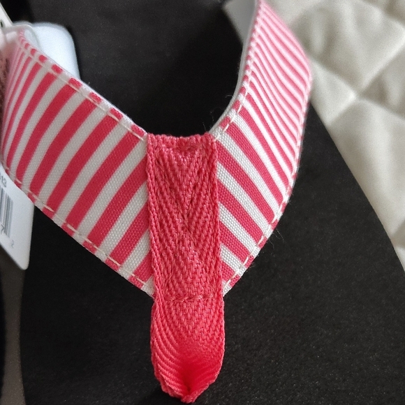 New Striped Pink and Black Sandals,size 7-8. - Picture 6 of 6